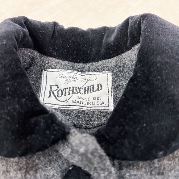 Vintage Rothschild Wool Blend Peter Pan Jacket Grey Black Size 3T Girls - Picture 3 of 12
